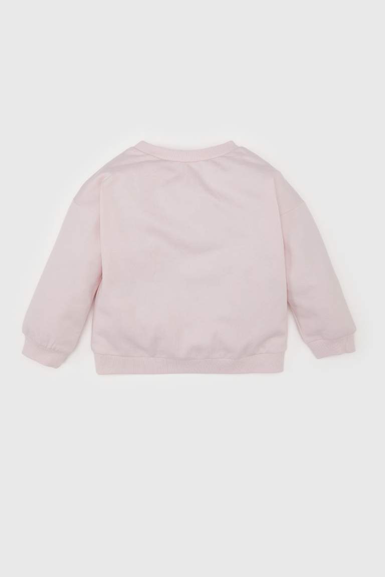 Baby Girl Barbie Crew Neck Sweatshirt with Soft Fuzzy Inside