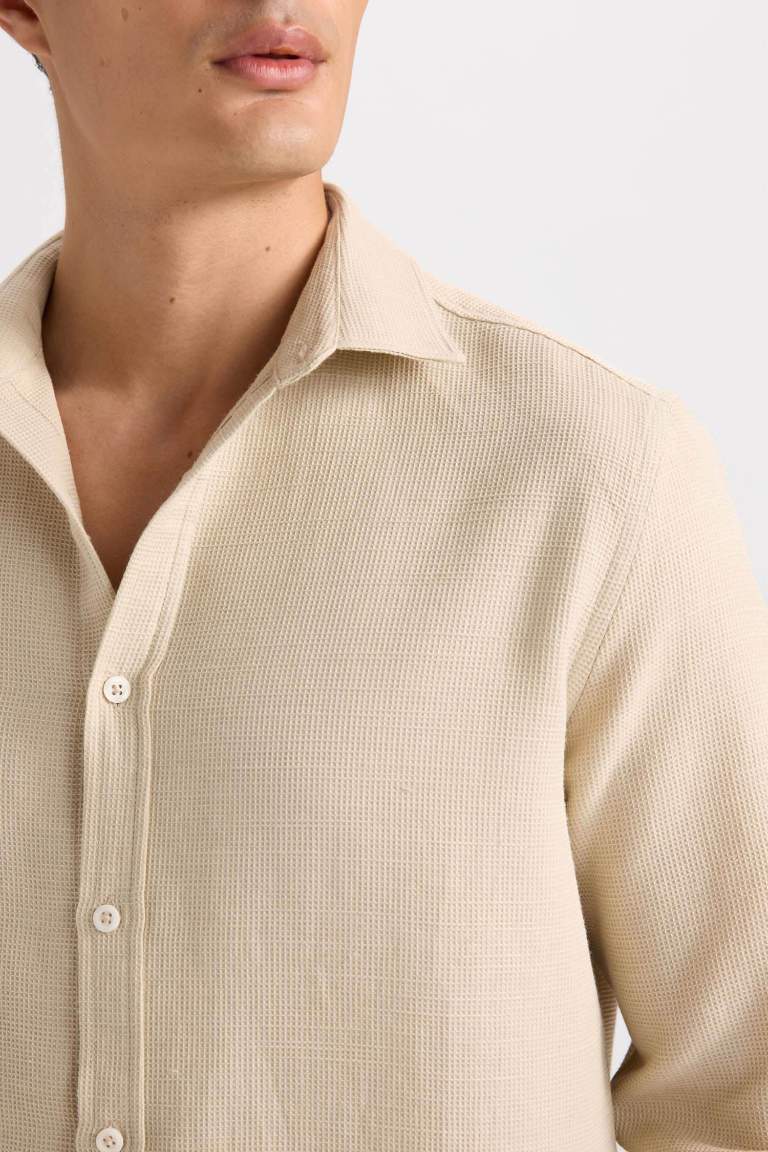 Regular Fit Polo Yaka Pamuklu Uzun Kollu Gömlek