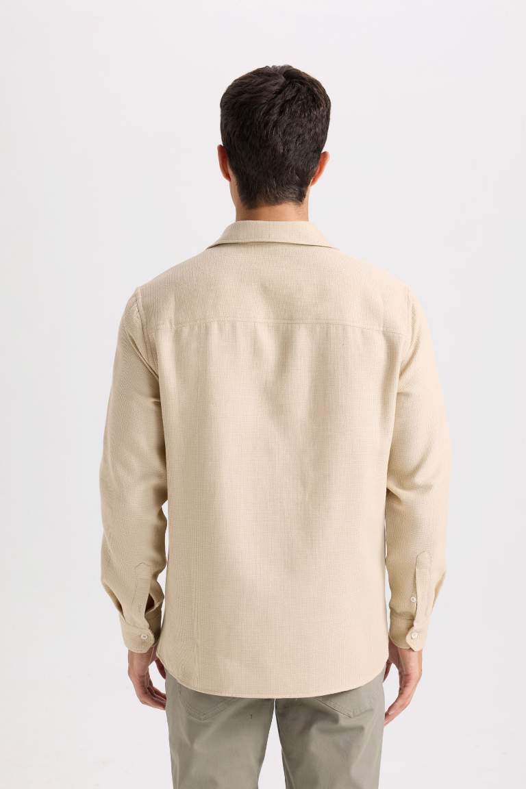 Regular Fit Polo Yaka Pamuklu Uzun Kollu Gömlek