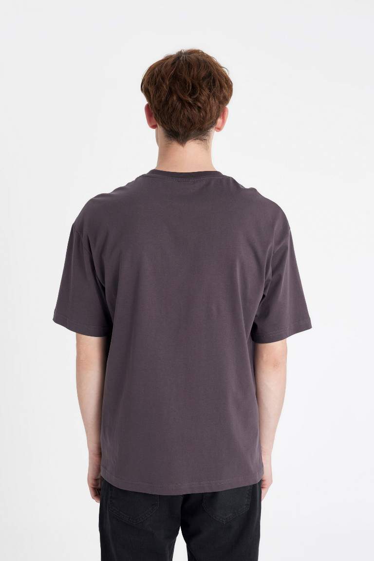 Boxy Fit Crew Neck Short Sleeve Basic T-Shirt