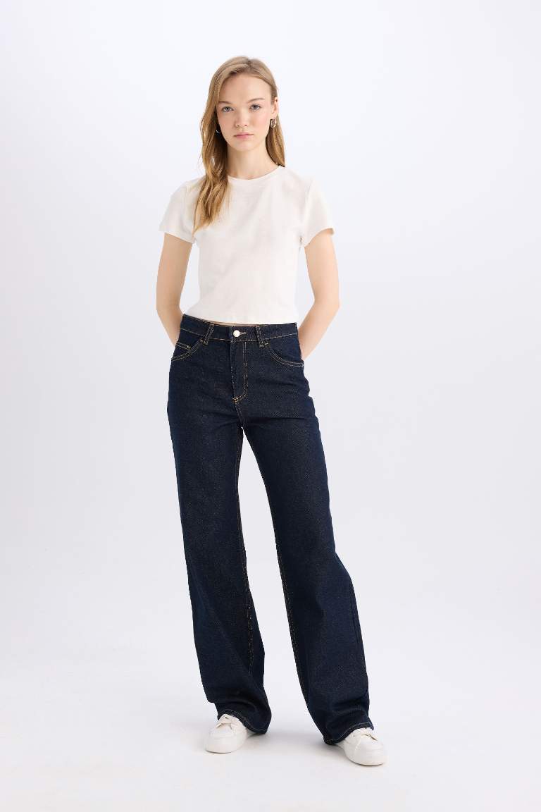 Straight Wide High Waist Long Jeans