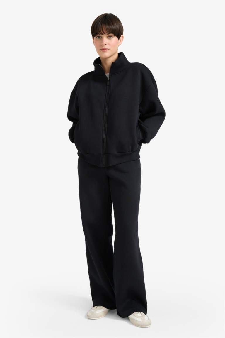 بنطلون قماش بيزك قصة مستقيمة تقيل