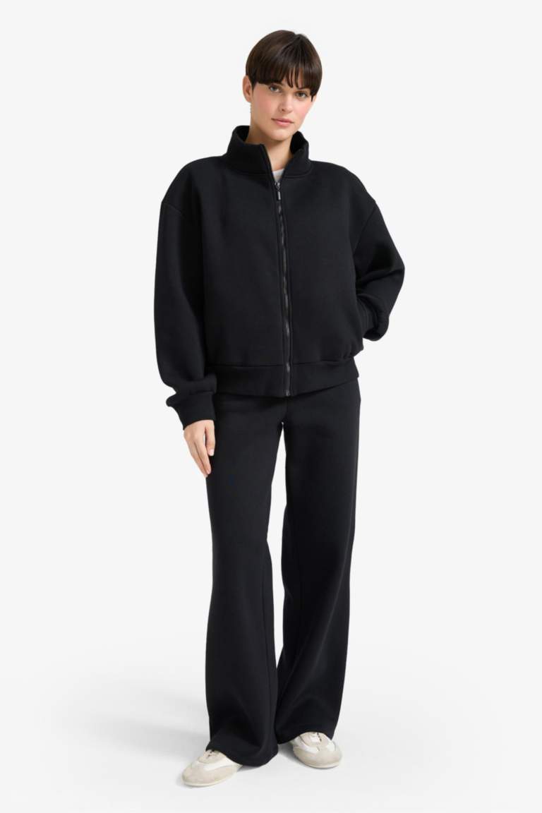 بنطلون قماش بيزك قصة مستقيمة تقيل