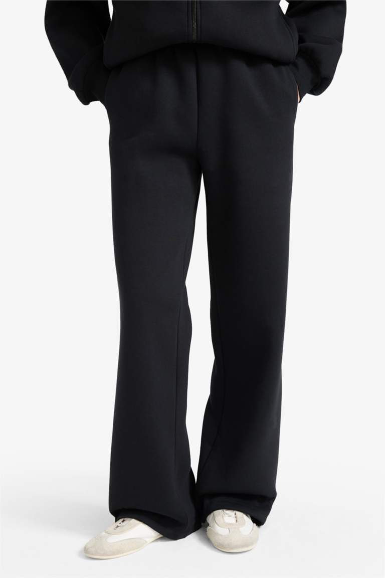 بنطلون قماش بيزك قصة مستقيمة تقيل