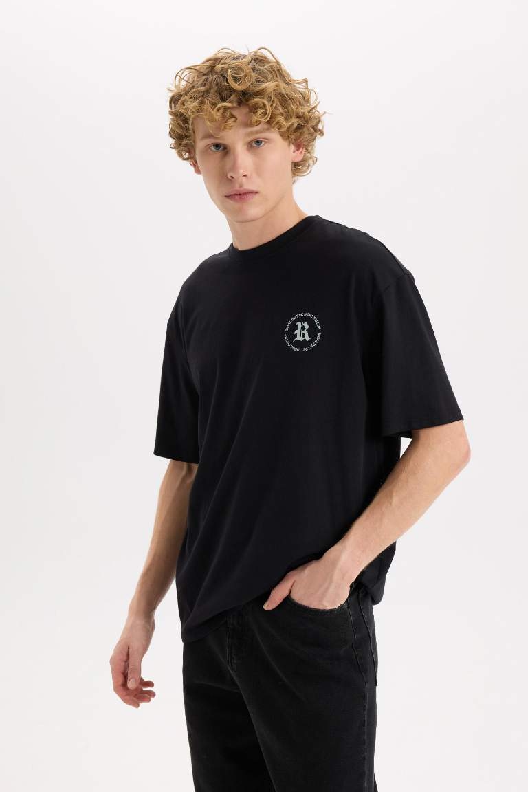 Boxy Fit Crew Neck Printed T-Shirt