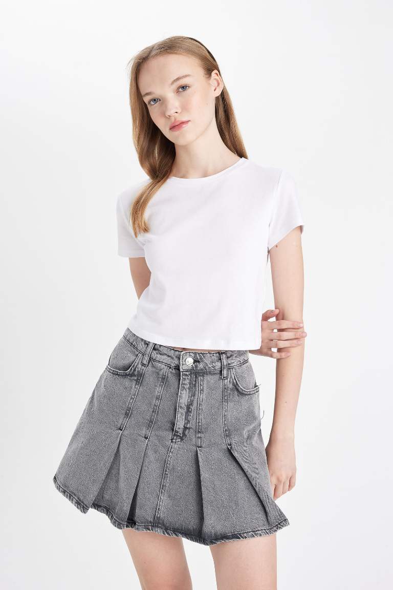 Fashion Fit Jean Mini Skirt