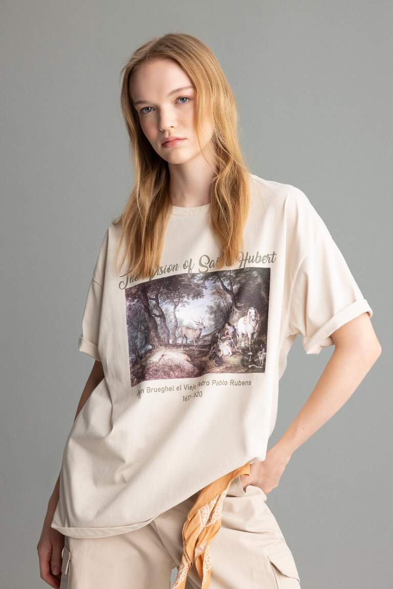 Peter Paul Rubens Oversize Fit Crew Neck Printed T-Shirt