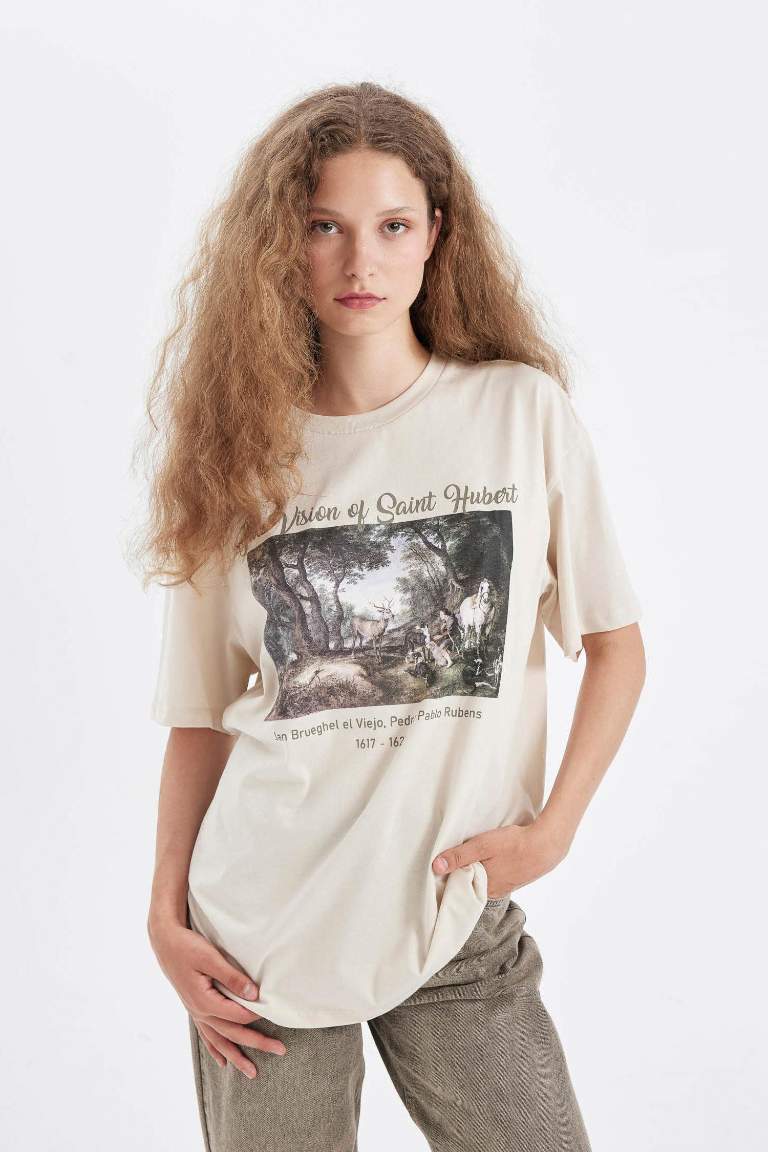 Peter Paul Rubens Oversize Fit Crew Neck Printed T-Shirt