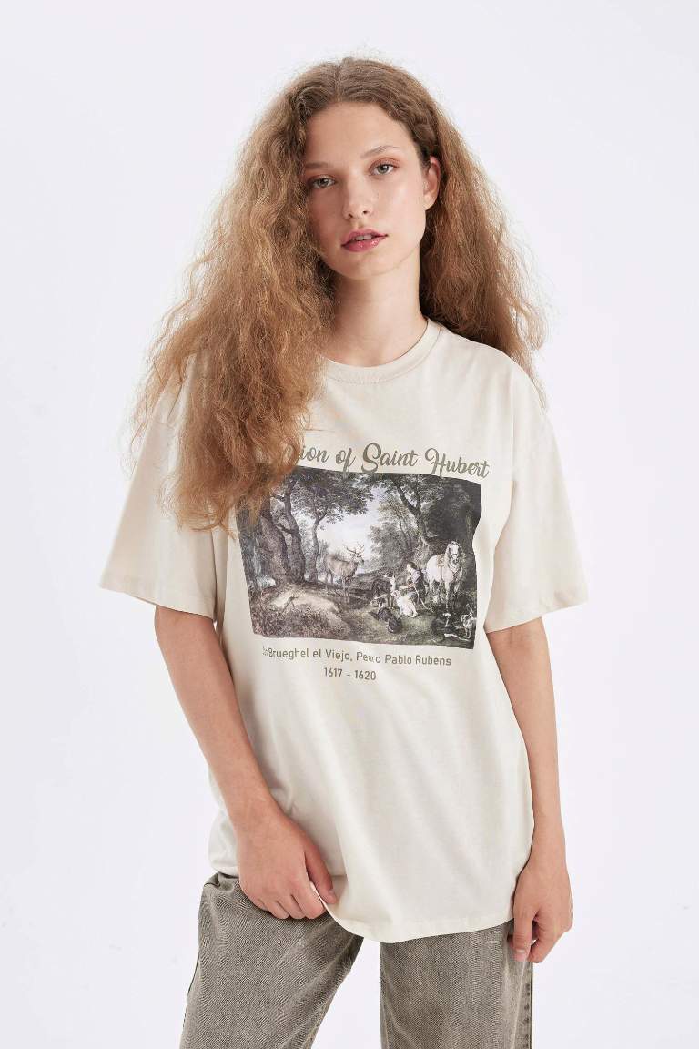 Peter Paul Rubens Oversize Fit Crew Neck Printed T-Shirt