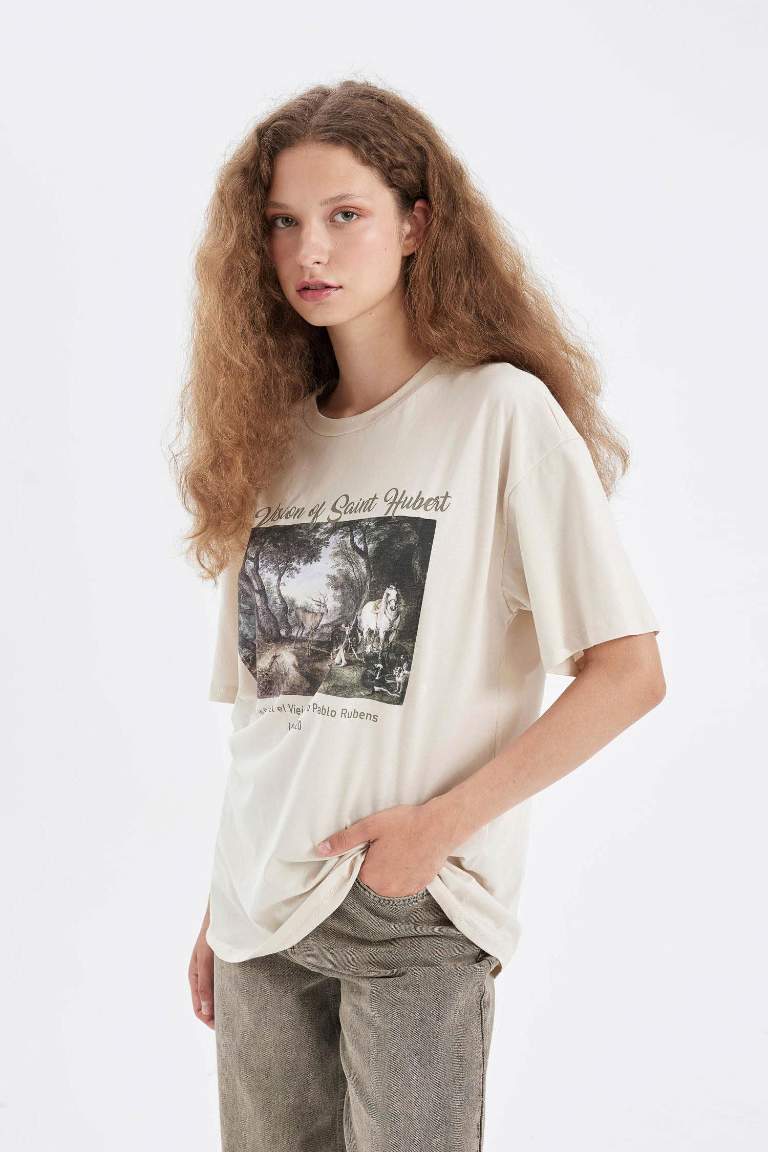 Peter Paul Rubens Oversize Fit Crew Neck Printed T-Shirt