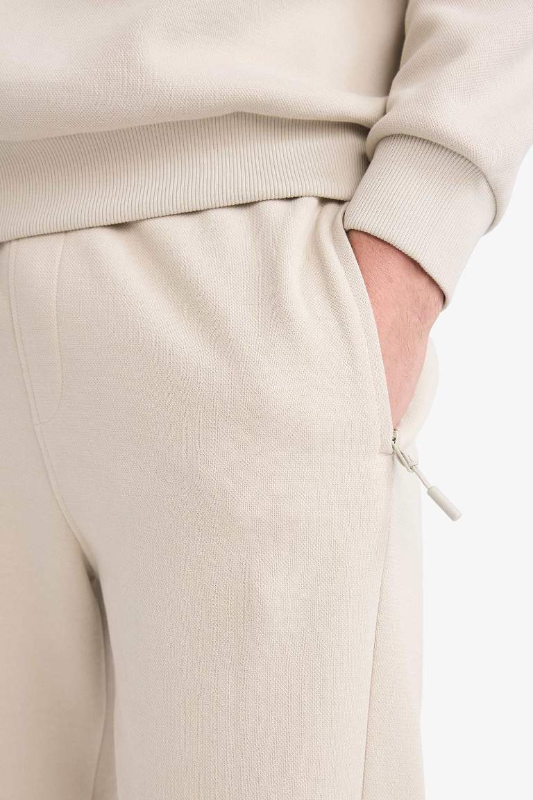 Slim Fit Dar Kesim Fermuar Cepli Pike Eşofman Altı