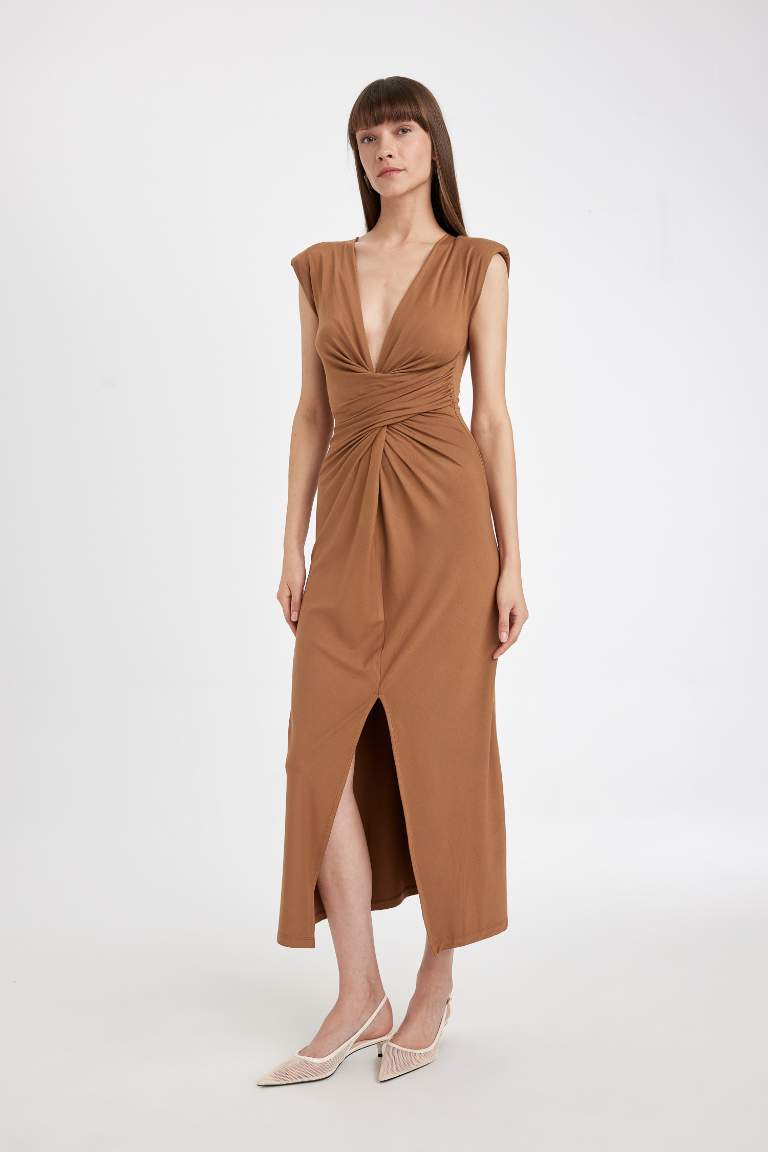 V-Neck Sleeveless Maxi Dress