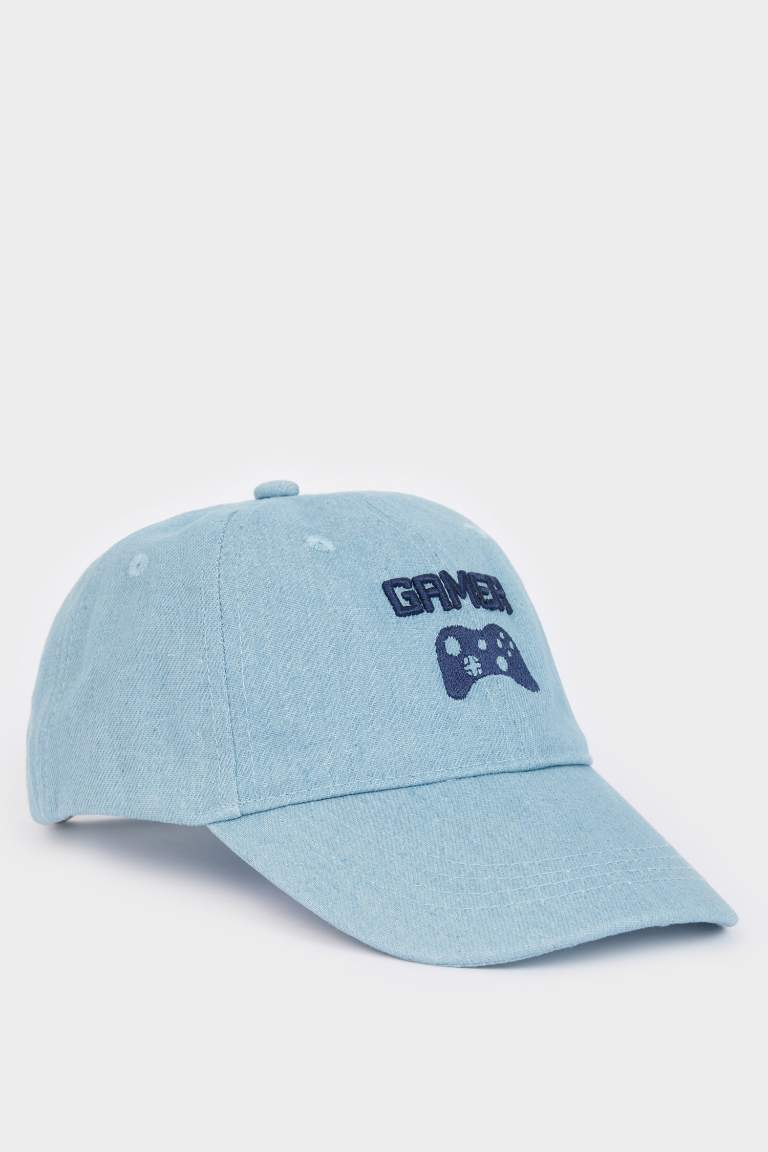 Boy Embroidered Cotton Cap