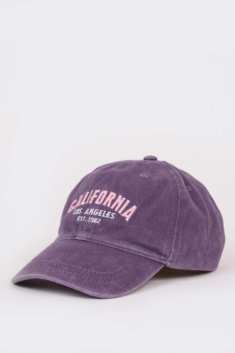 Girl Embroidered Cotton Cap