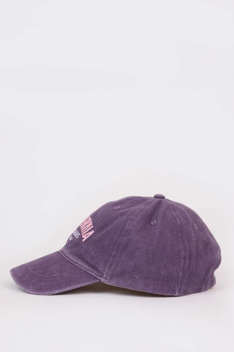 Girl Embroidered Cotton Cap