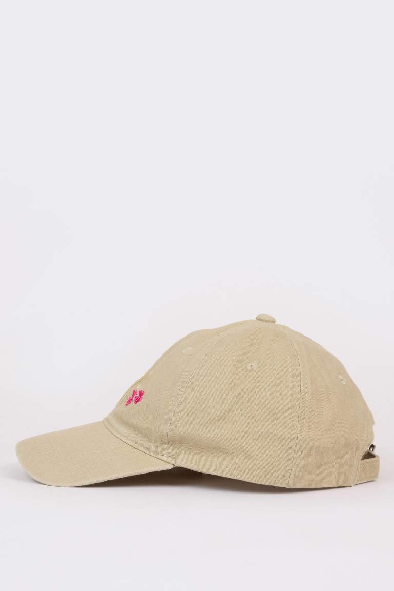 Girl Embroidered Cotton Cap