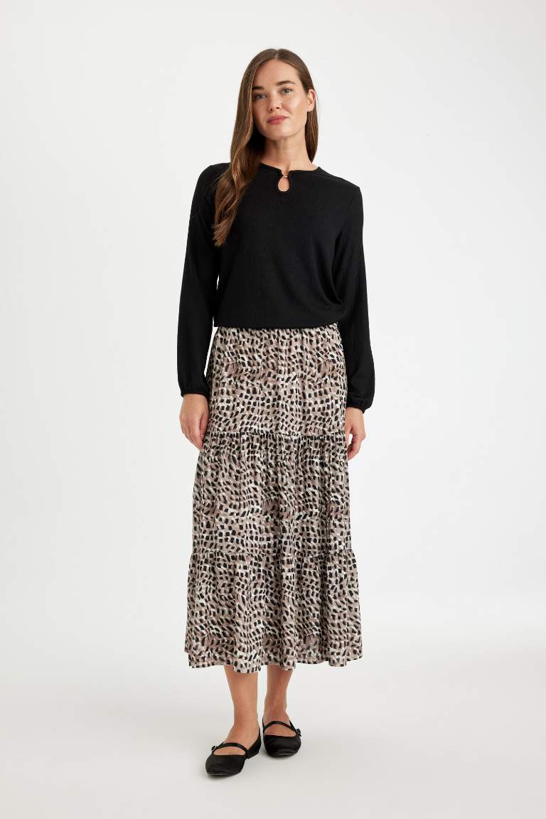 Leopard Print Maxi Skirt