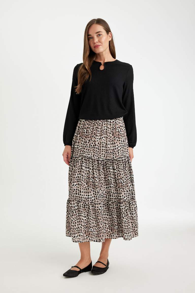 Leopard Print Maxi Skirt