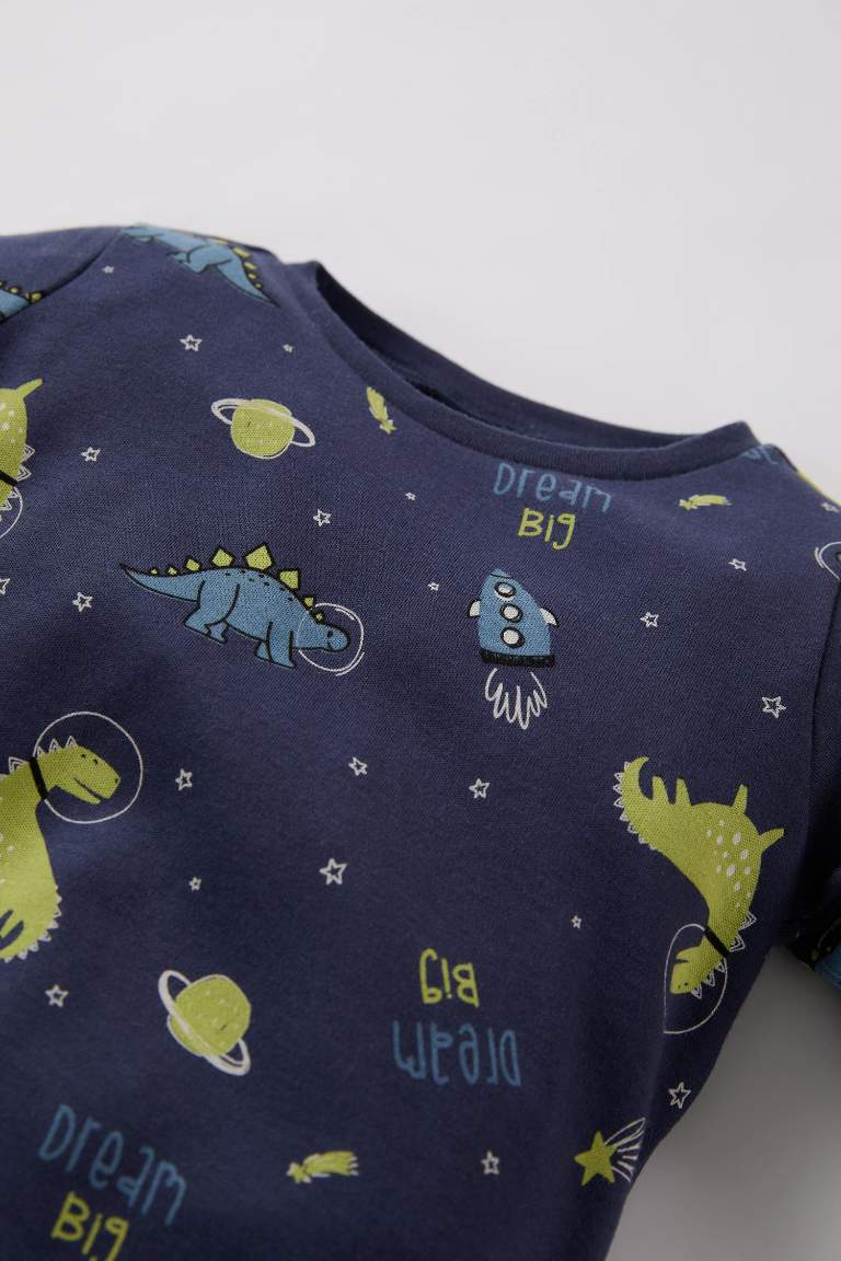 Baby Boy Dinosaur Printed Long Sleeve Top Bottom 2 Piece Pajama Set