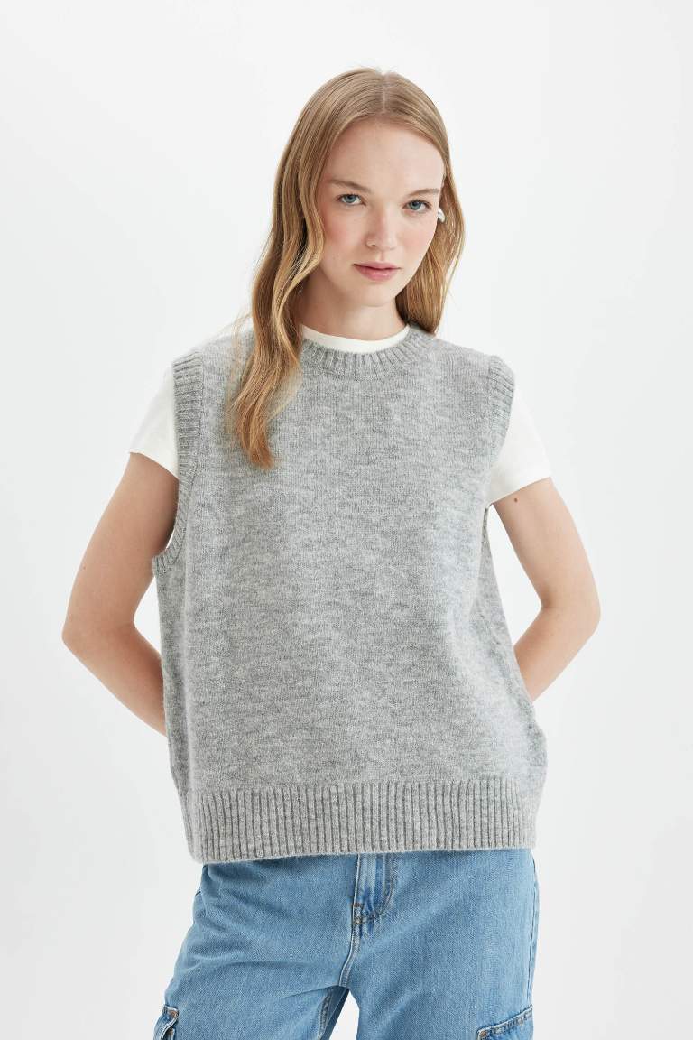 Regular Fit Crew Neck Knitwear Vest