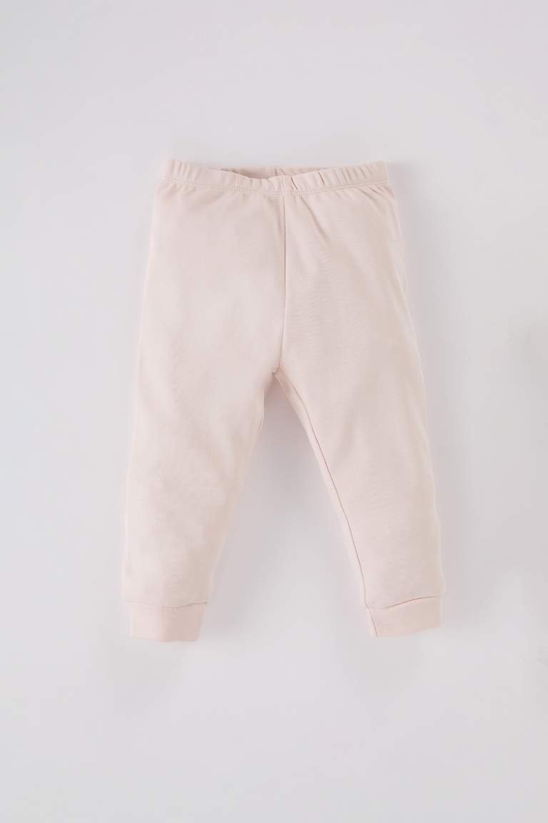 Kız Bebek Pijama Takımı Balerin Baskılı Uzun Kollu Üst Beli Lastikli Uzun Alt