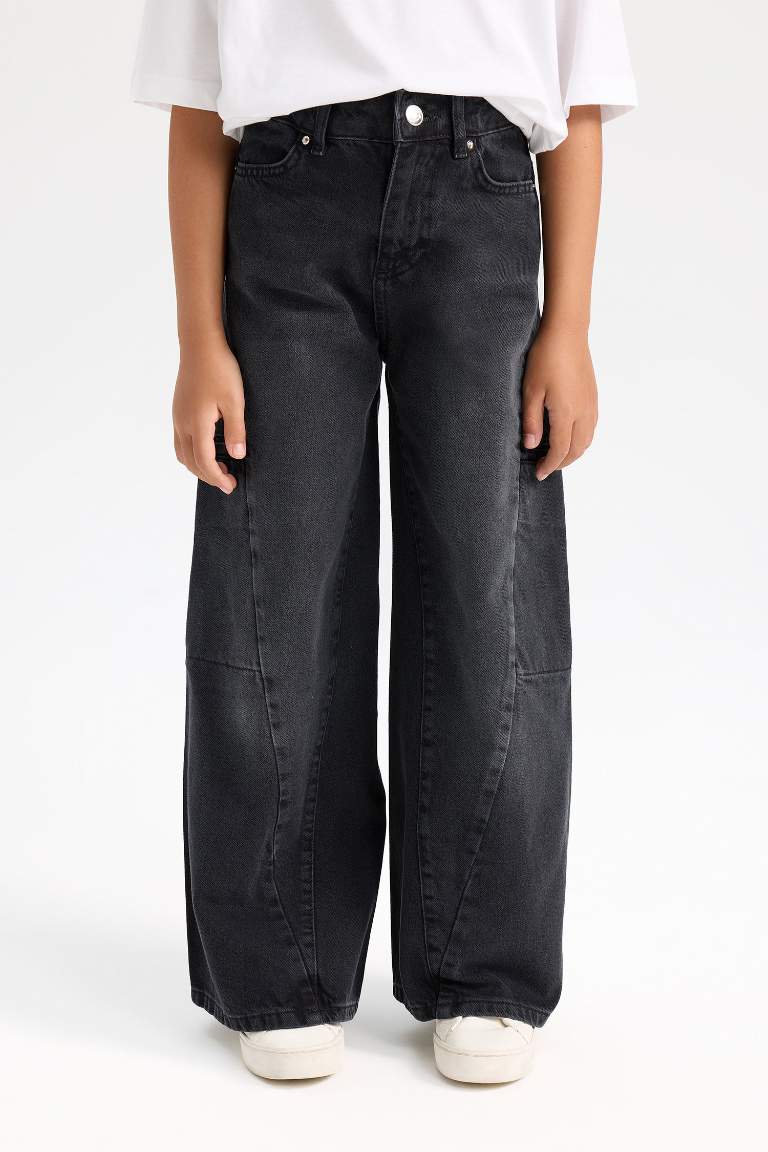 Pantalon Jean Baggy à jambes larges pour Fille