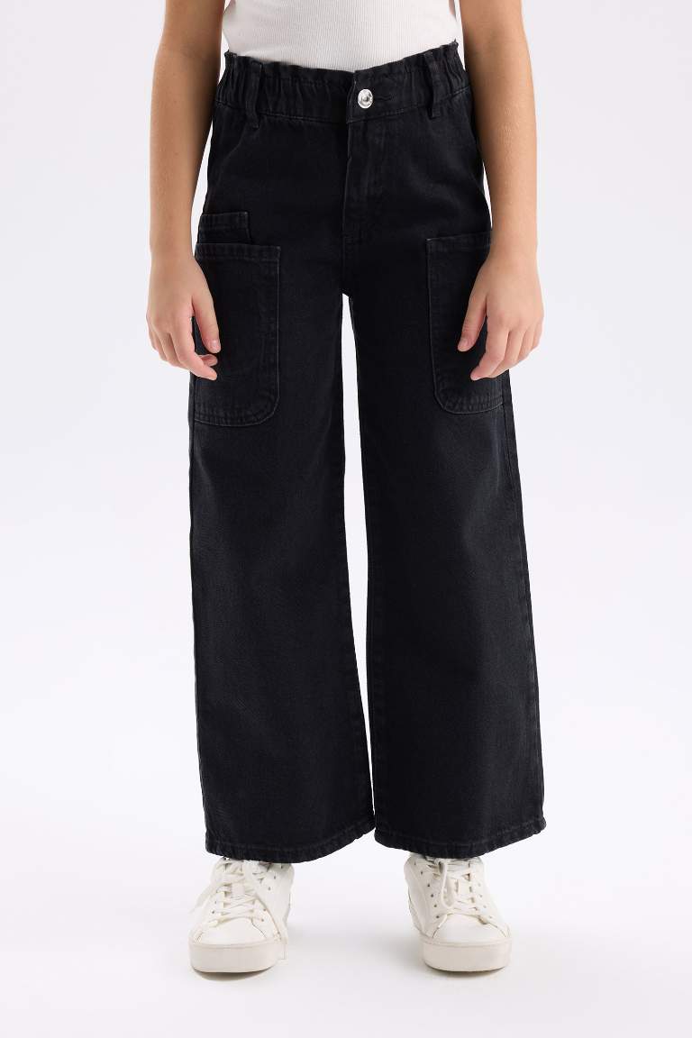 Girl Cargo Wide Leg Jeans