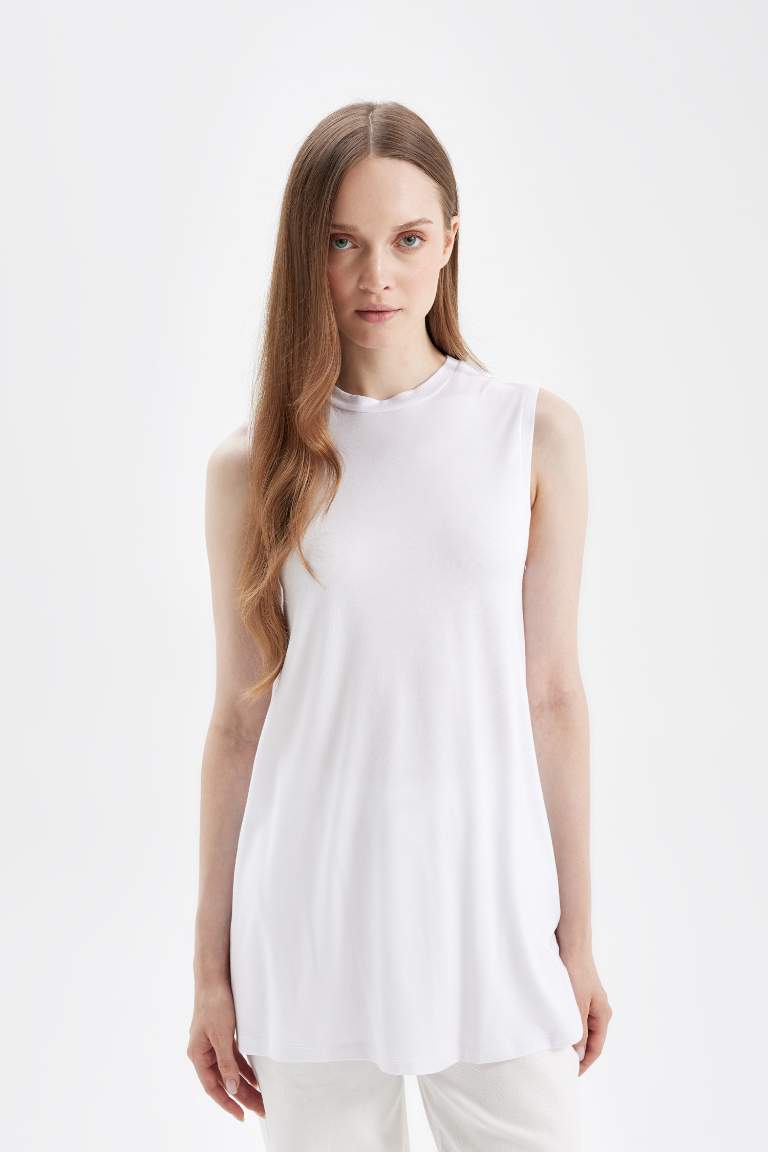 Regular Fit Kolsuz 2'li Basic Tişört Tunik