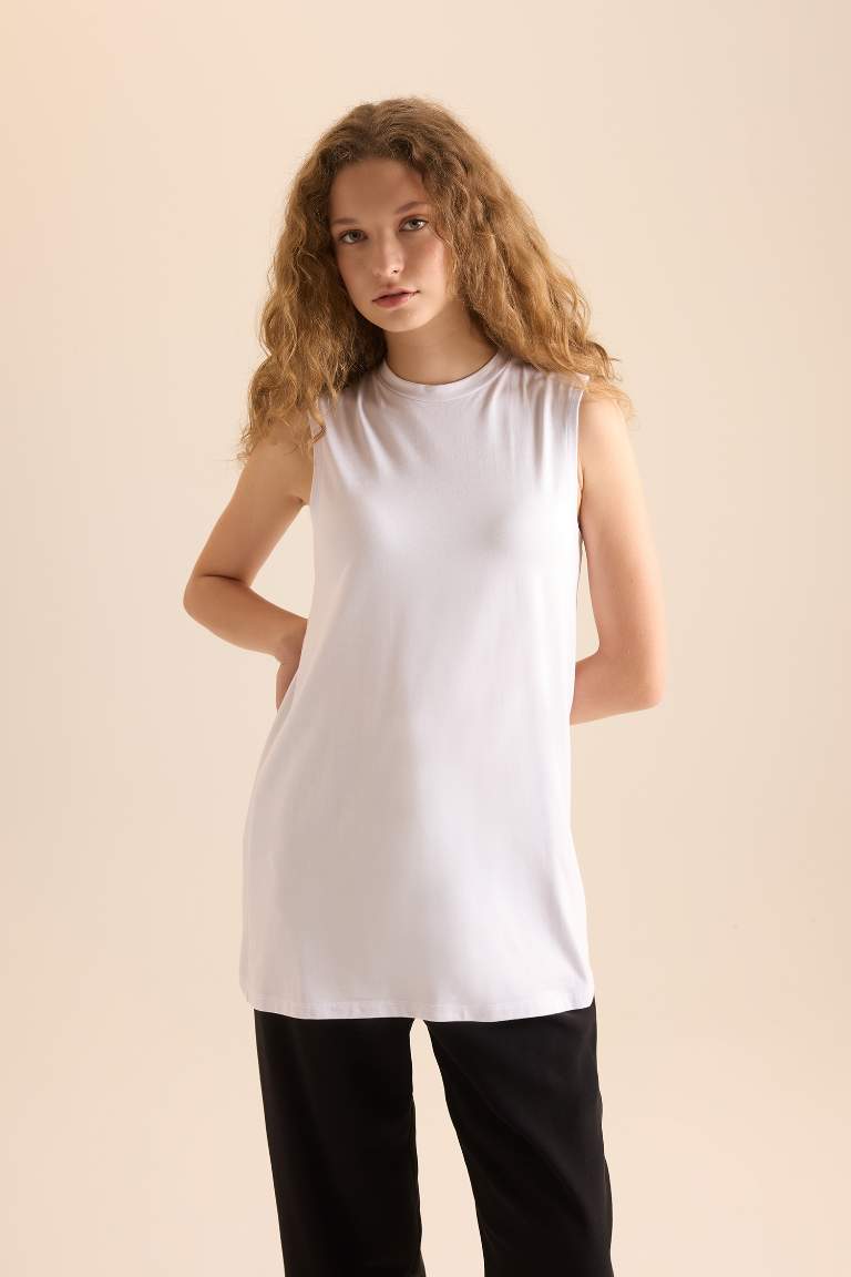 Regular Fit Kolsuz 2'li Basic Tişört Tunik