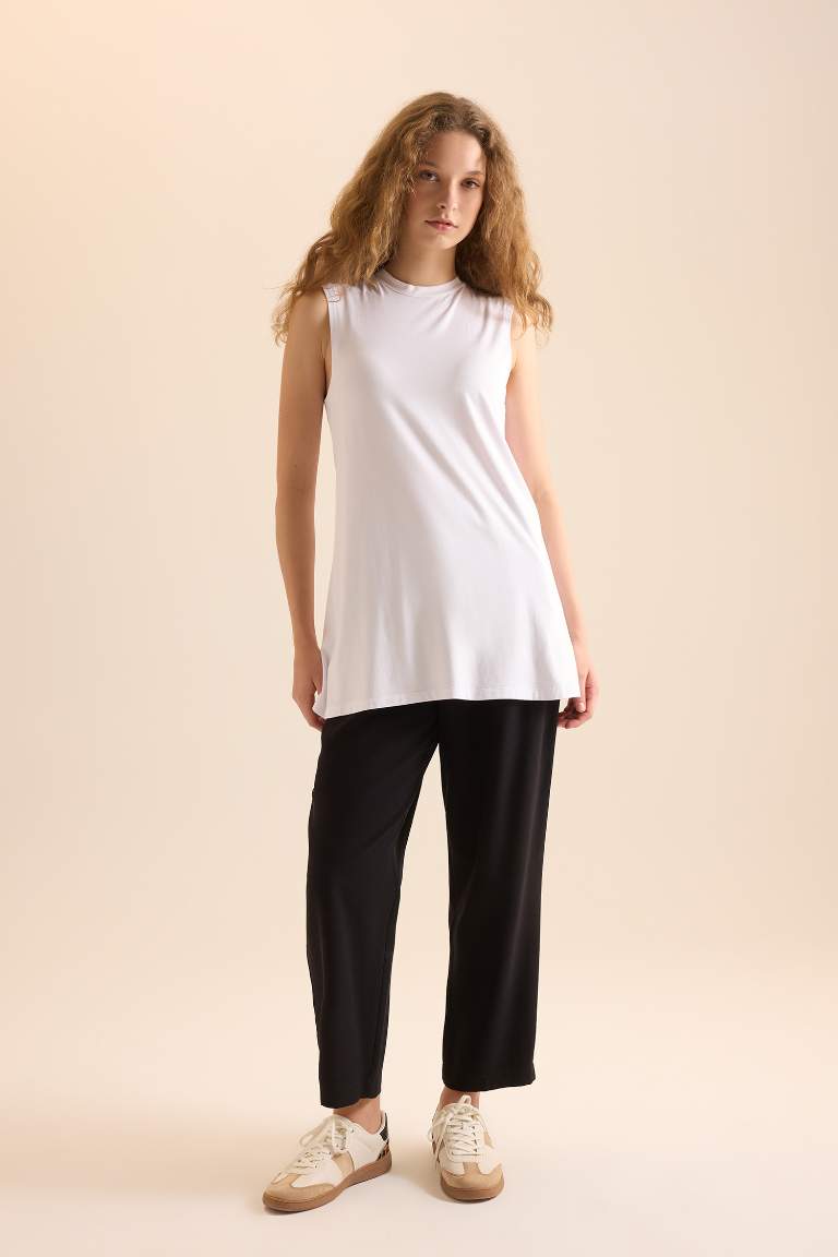 Regular Fit Kolsuz 2'li Basic Tişört Tunik