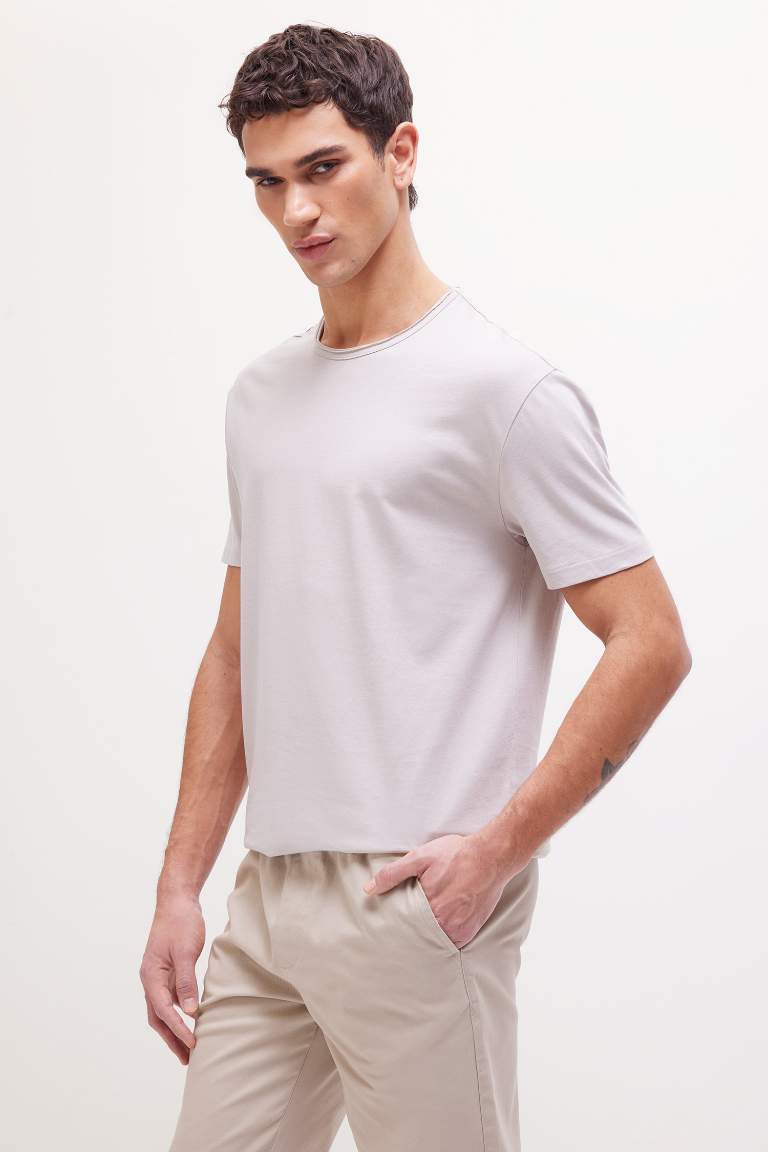 Regular Fit Crew Neck Heavy Fabric T-Shirt