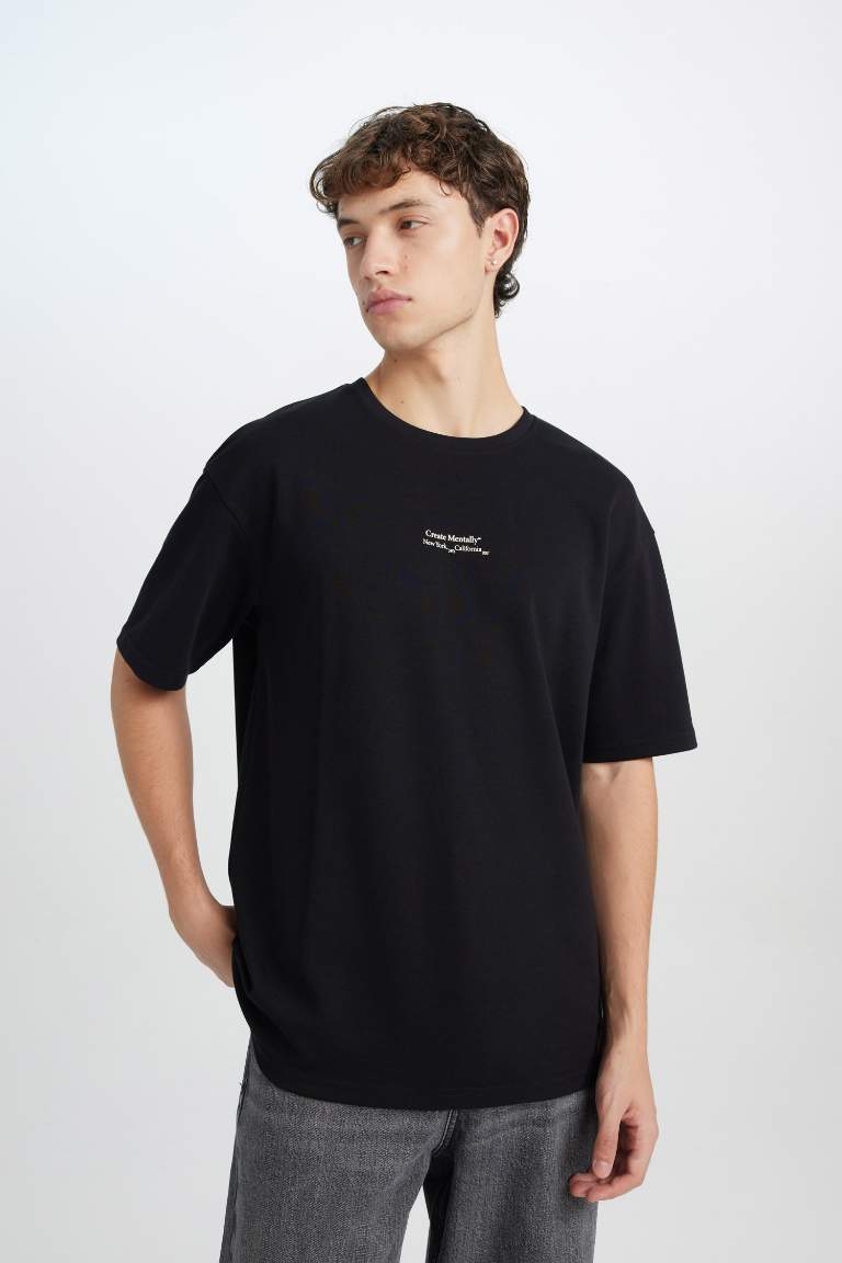 Boxy Fit Crew Neck Printed T-Shirt