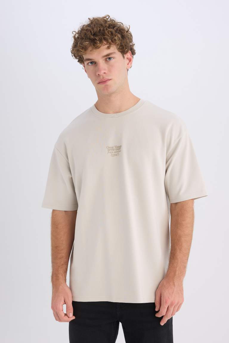 Boxy Fit Crew Neck Printed T-Shirt