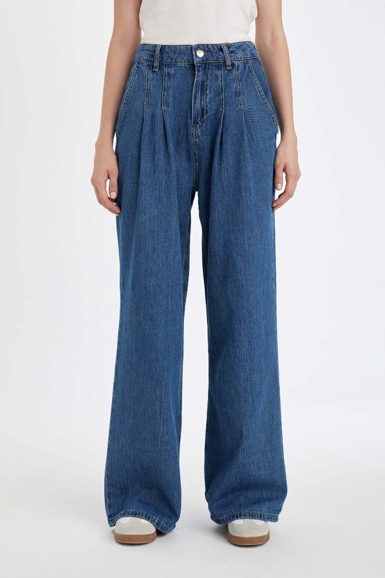 Wide Leg Jean Trousers