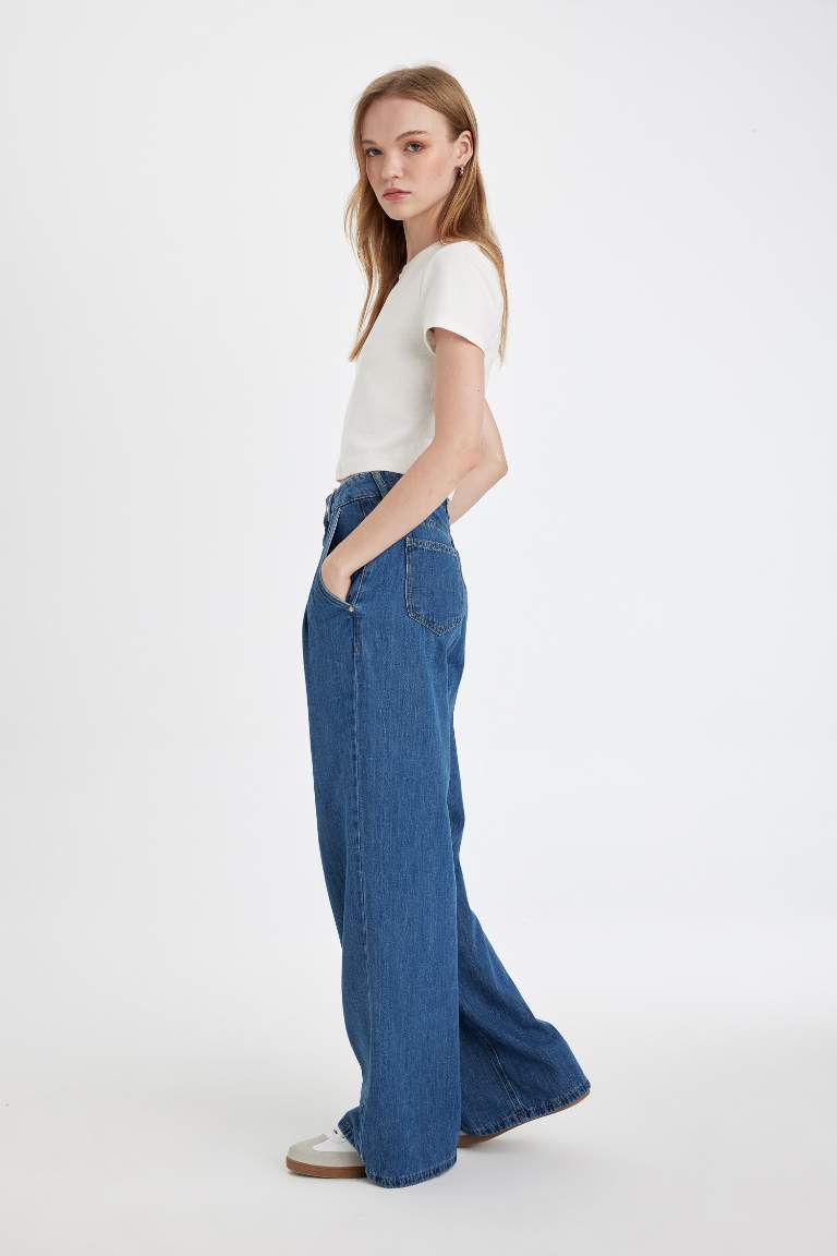 Wide Leg Jean Trousers