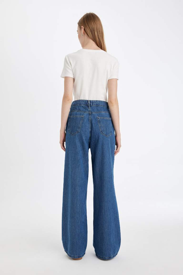 Wide Leg Jean Trousers