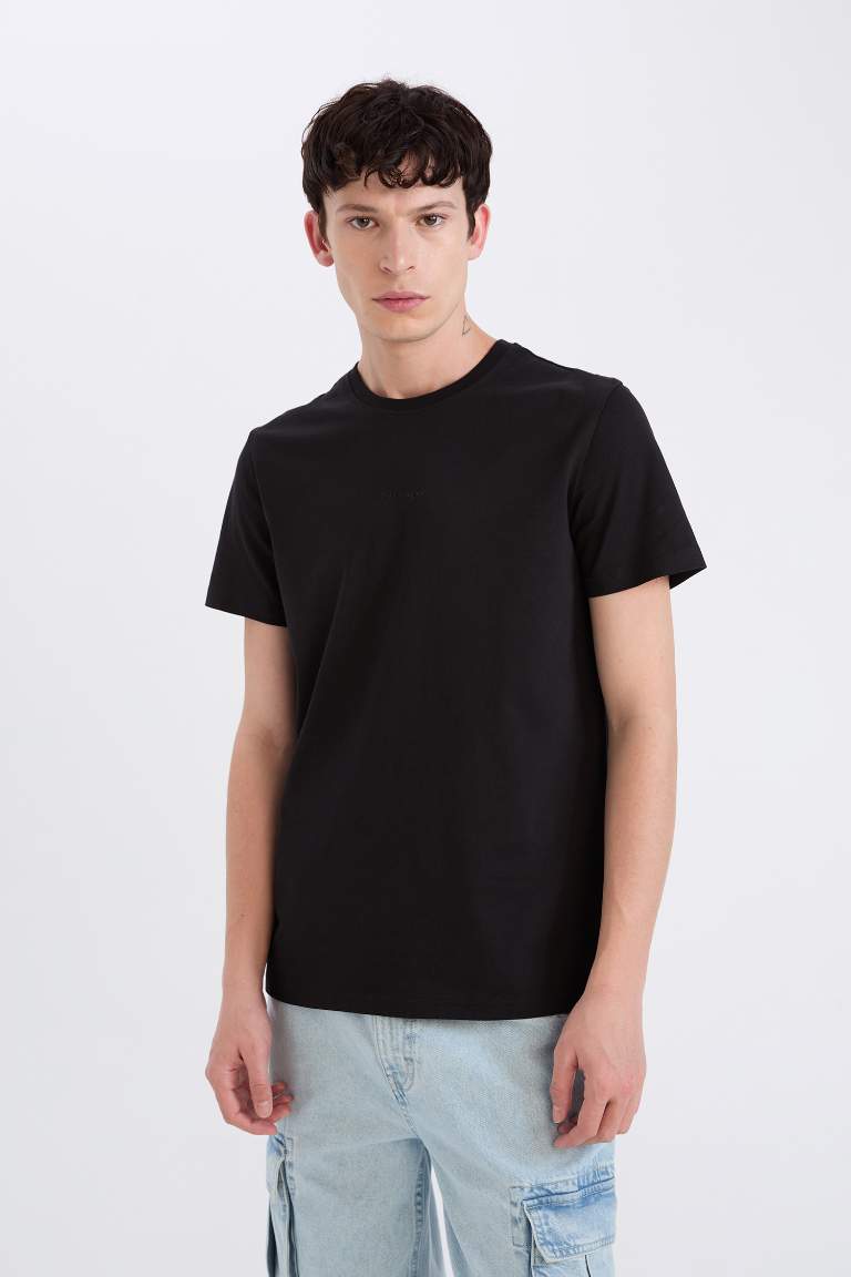 Slim Fit Crew Neck Printed Short Sleeve T-Shirt