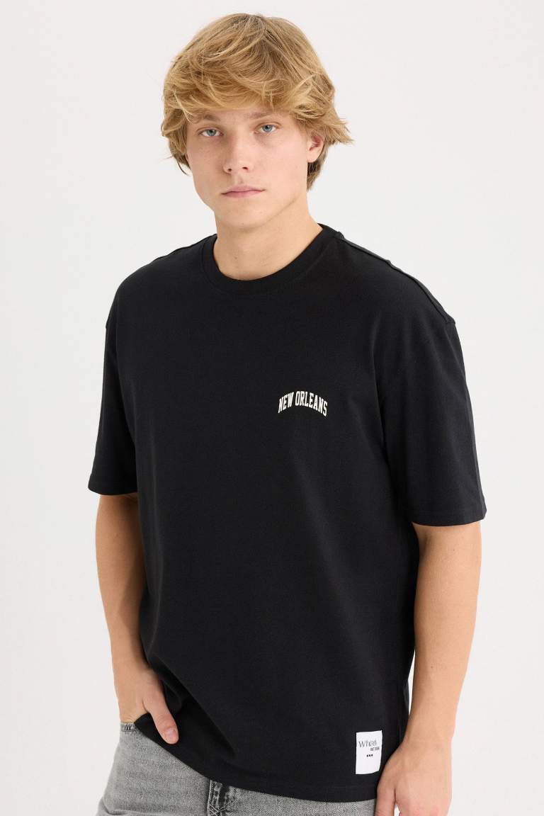 Boxy Fit Crew Neck Printed T-Shirt