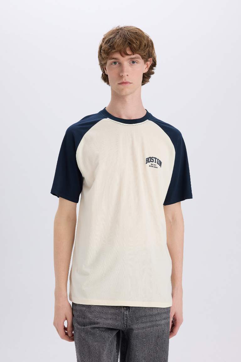 Boxy Fit Crew Neck Printed T-Shirt