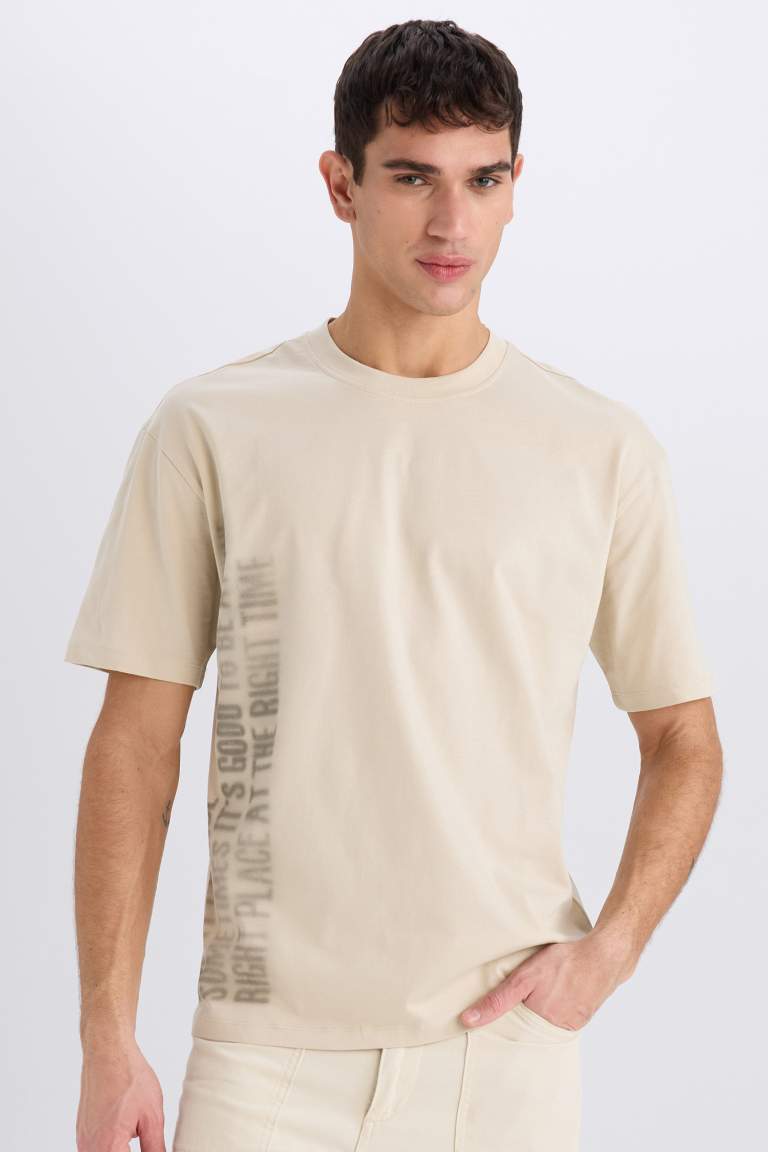 Boxy Fit Crew Neck Printed T-Shirt