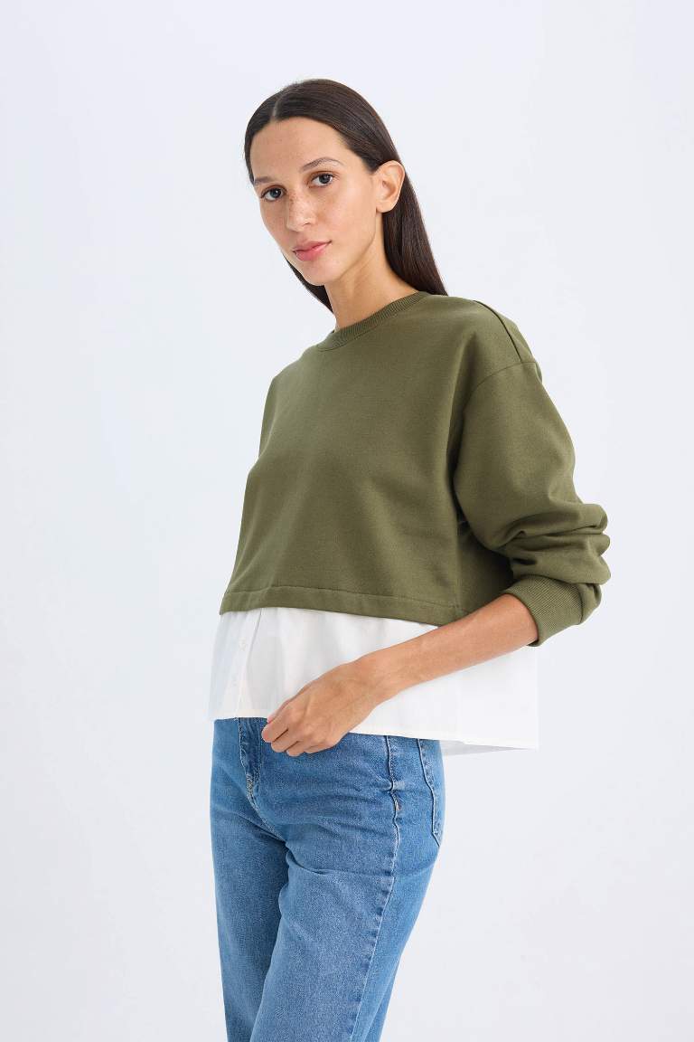 Relax Fit Crew Neck Basic Sweatshirt