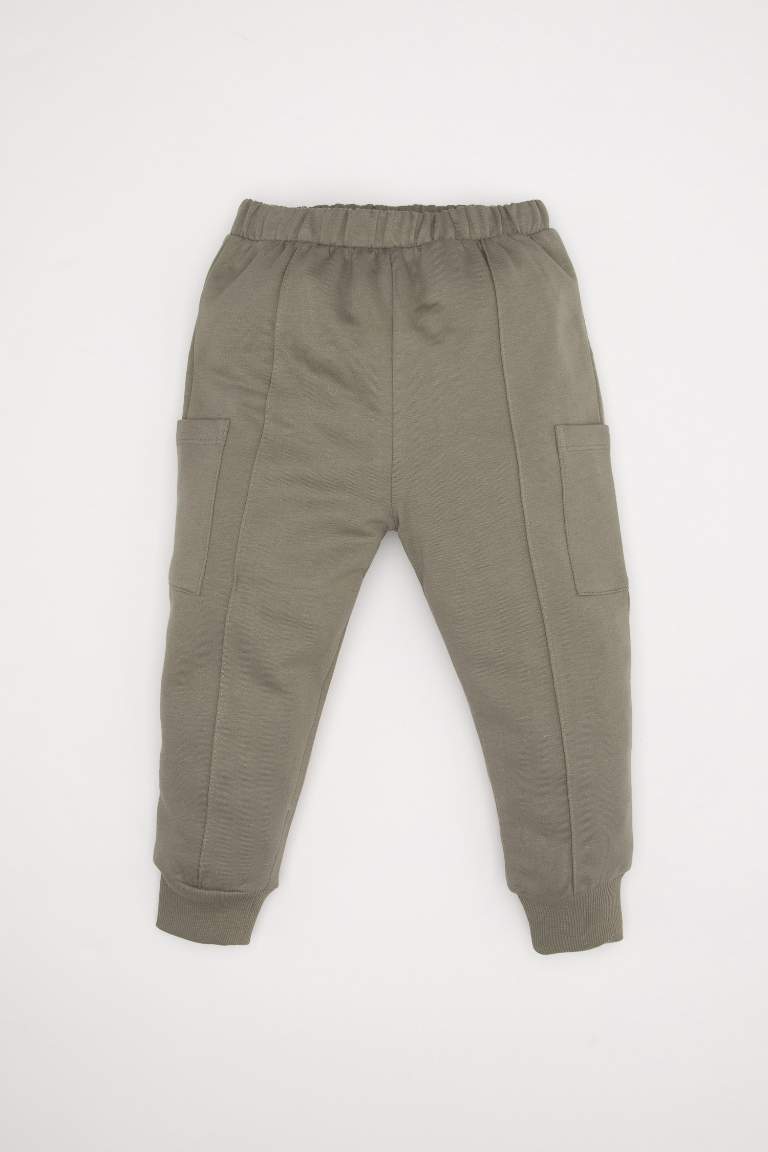 Erkek Bebek 2'li Takım Baskılı Bisiklet Yaka Sweatshirt Beli Lastikli Jogger Eşofman Altı