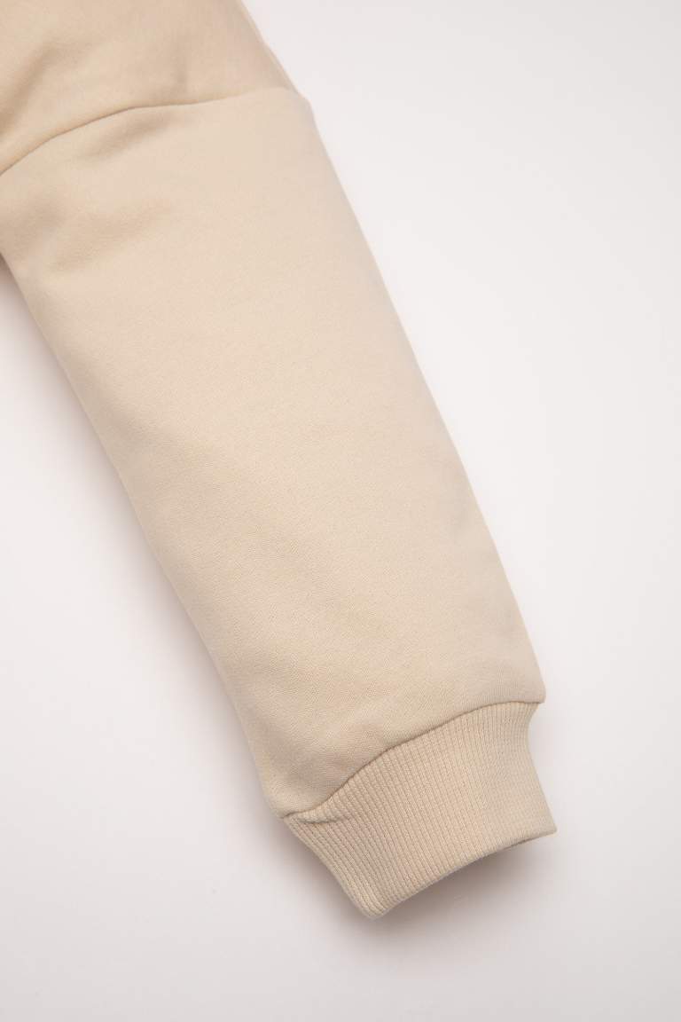 Erkek Bebek 2'li Takım Baskılı Bisiklet Yaka Sweatshirt Beli Lastikli Jogger Eşofman Altı