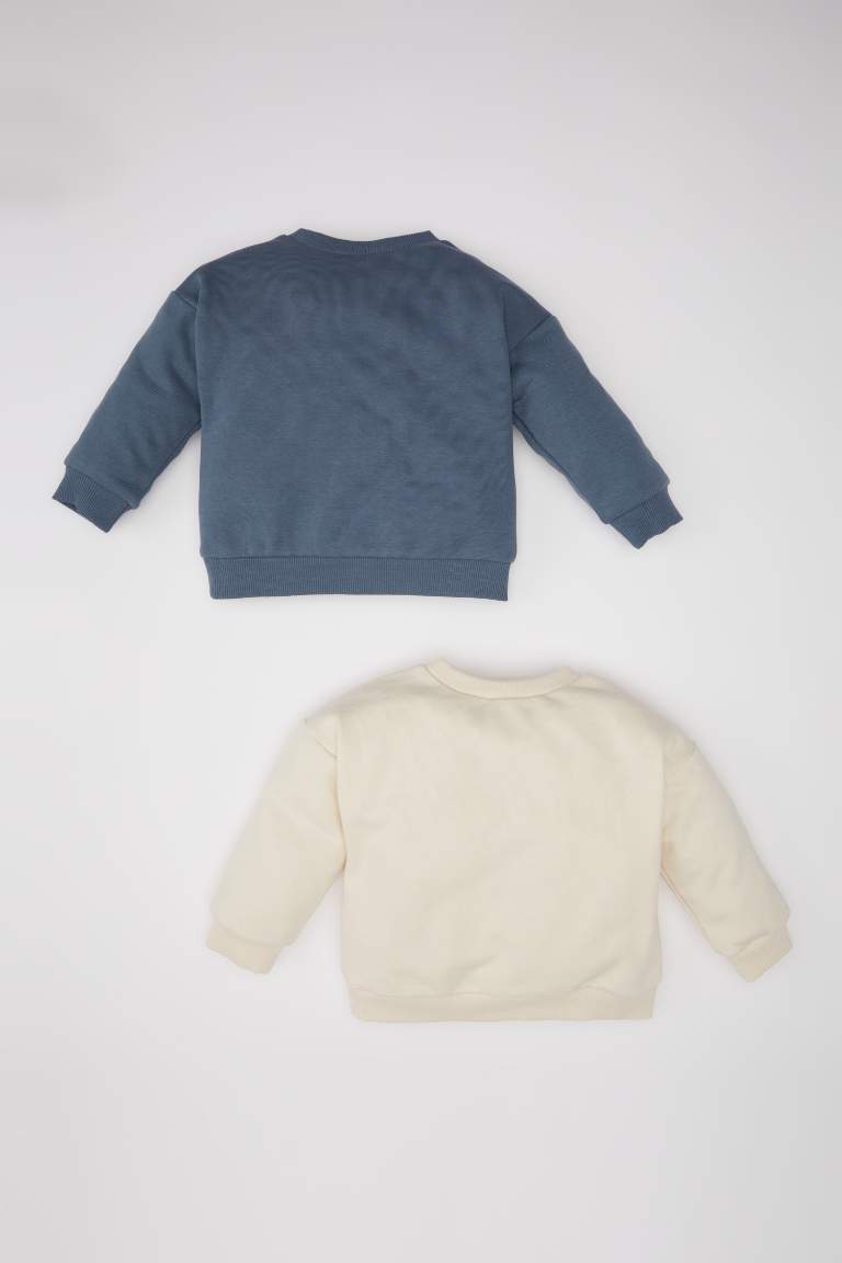 Lot de 2 Sweatshirts en tissu fin à Col Rond et Coupe Régulière