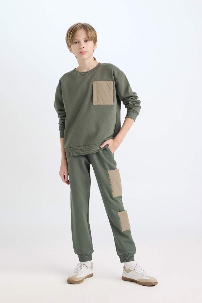 Boy Thick Elastic Waist Jogger Sweatpants