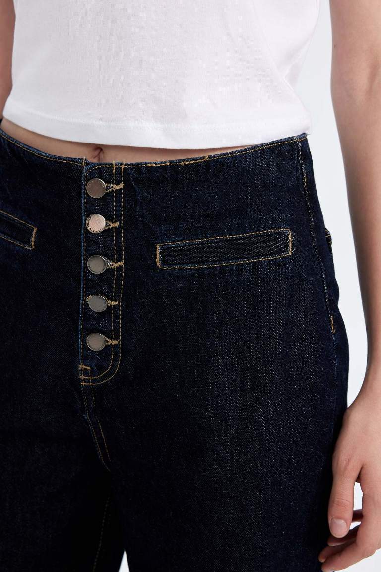 Pantalon Jean taille haute à jambes larges Style des années 90