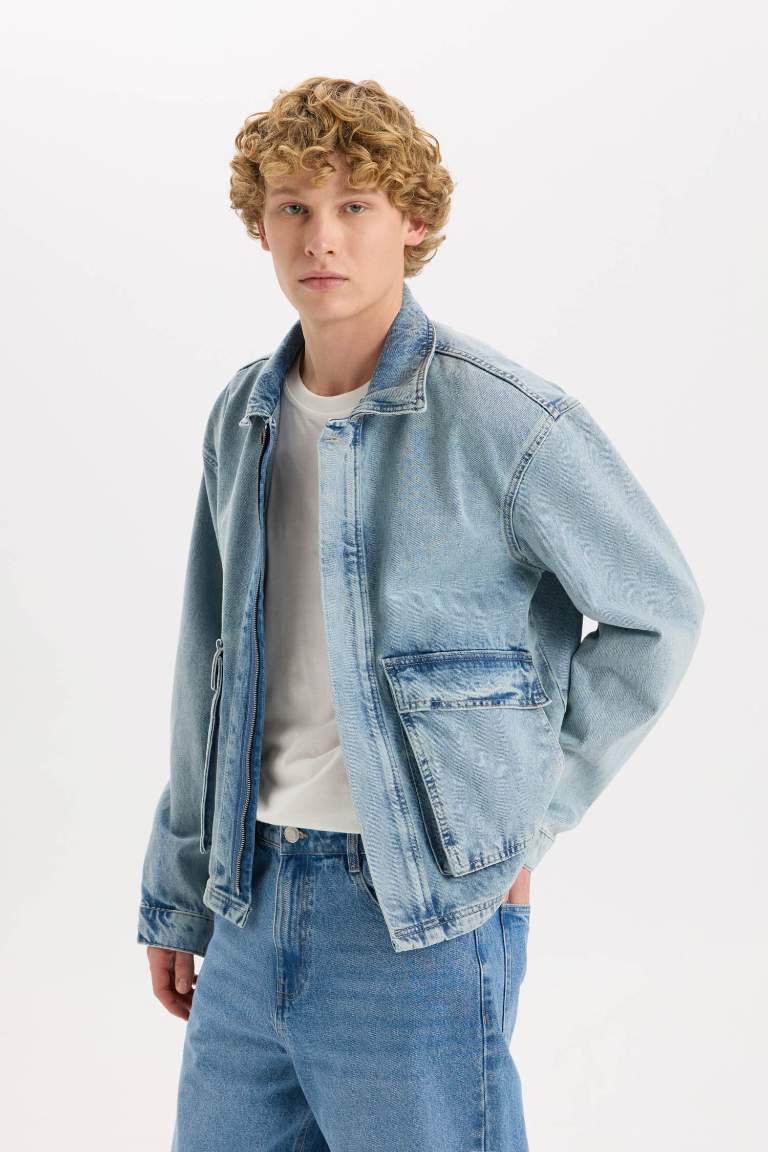 Veste en Jean à Coupe Régulière avec poches