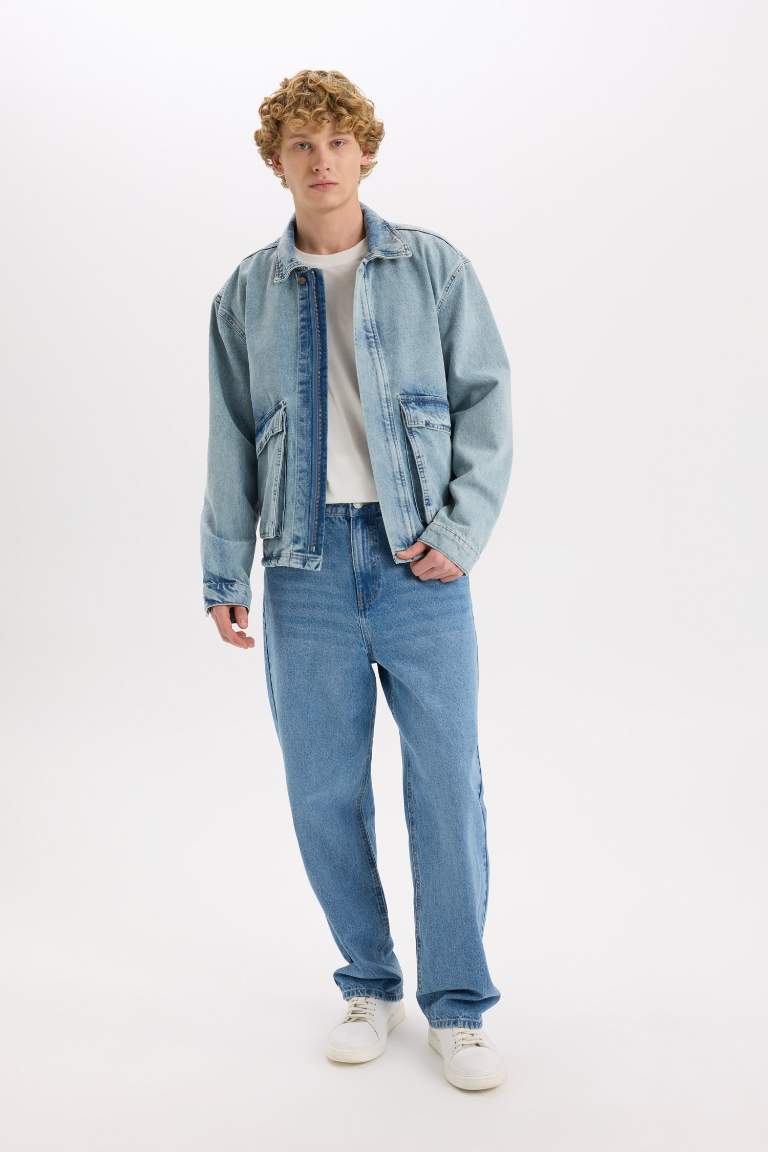 Veste en Jean à Coupe Régulière avec poches