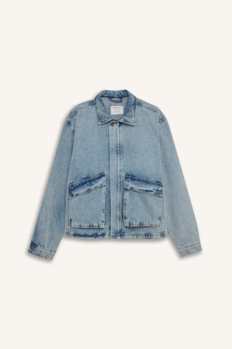 Veste en Jean à Coupe Régulière avec poches