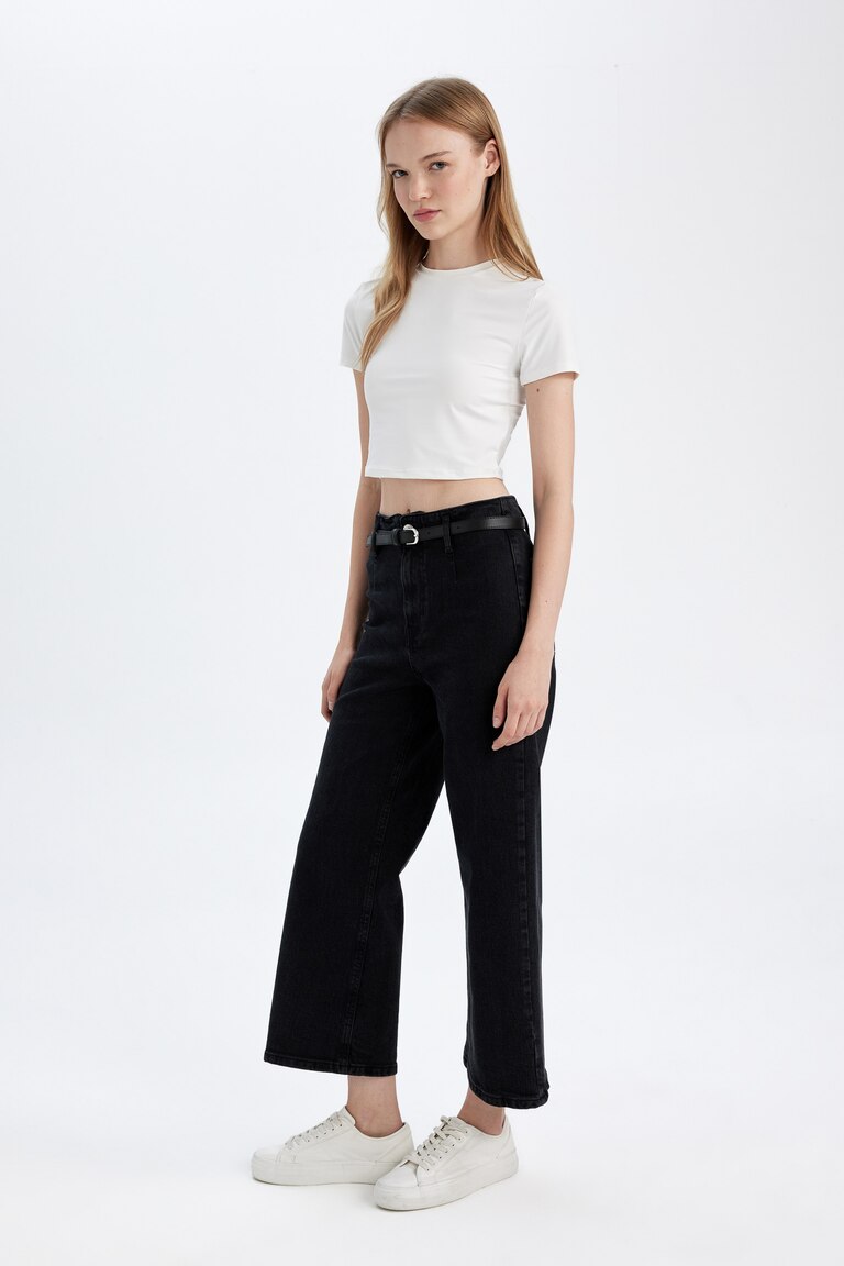 Pantalon Délavé Max Mara En Coton Noir Stretch - Taille 40 (10UK) - Occasion Très Bon état